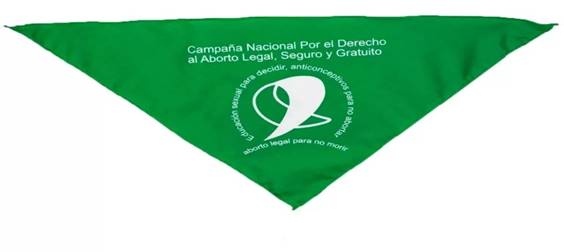 Pa&ntilde;uelo verde, s&iacute;mbolo de la campa&ntilde;a por la legalizaci&oacute;n del aborto en Argentina (2018-2019) y presente en numerosos perfiles de mujeres j&oacute;venes de Buenos Aires